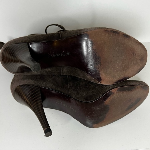 Calvin Klein Brown Hannah Suede Booties - Picture 4 of 4